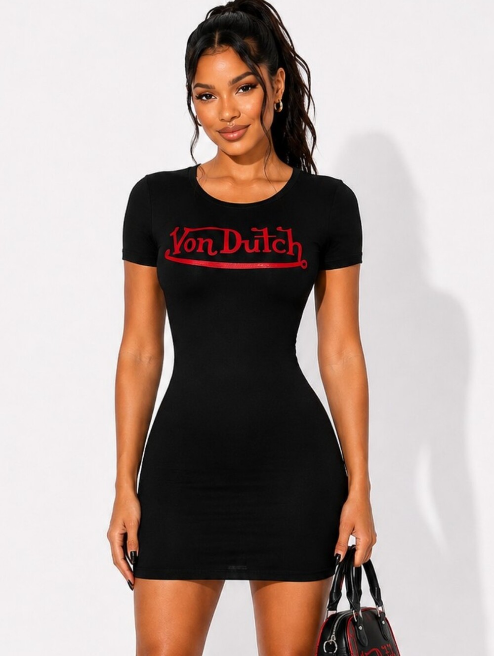 VON DUTCH Mini Shirt DRESS Women's SMALL NWT Y2K STREETWEAR